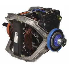 Genuine OEM motor and pulley assembly for Whirlpool dryers. Drives drum rotation and maintains belt tension during drying cycles. Used in residential laundry equipment for proper tumbling action.