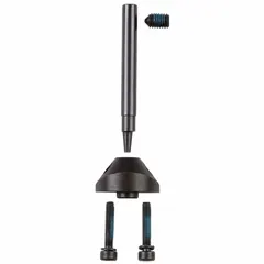 This punch and die set is designed for use with compatible nibblers to cut sheet metal. It has an 18 ga capacity in steel, producing clean, burr-free cuts. Typical applications include HVAC ductwork, metal fabrication, and automotive repair.