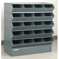 STACKBIN Sectional Stacking Bin Unit: 37 in x 15 in x 43 1/2 in, Std, 20 Compartments, Gray (MPN 3-320SSB)