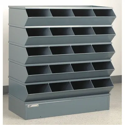 STACKBIN Sectional Stacking Bin Unit: 37 in x 15 in x 43 1/2 in, Std, 20 Compartments - Stationary Stacking Bin Units