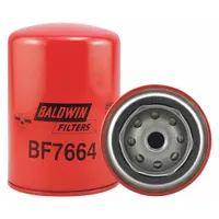 BALDWIN FILTERS Fuel Filter: Spin-On, 3 11/16 in Outside Dia, M16-1.50 Thread Size, Cellulose, DAF (MPN BF7664)