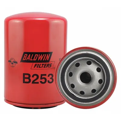 BALDWIN FILTERS Oil Filter: B253, 3/4"-16 Thread Size, 5 1/2 in Overall Ht - Spin-On Oil Filters
