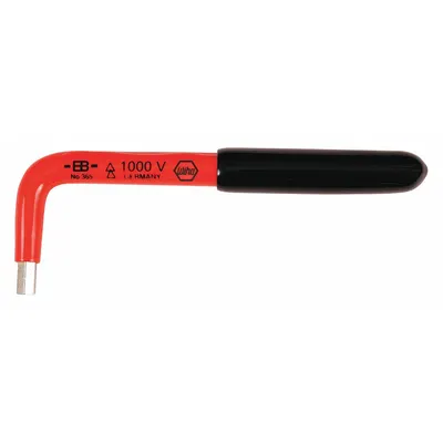 WIHA Hex Key: 0 Ball Ends, 12 mm Tip Size, Metric, Short, Chrome Vanadium Molybdenum - Insulated Hex Keys
