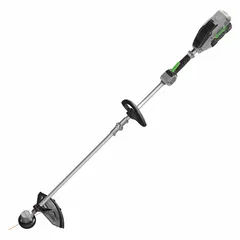 Straight-shaft string trimmer with a 15-inch cutting width and 53 5/32-inch shaft length. Powered by a 2.5 Ah battery; includes battery and charger. Used for cutting grass and weeds along edges, fences, and around obstacles.