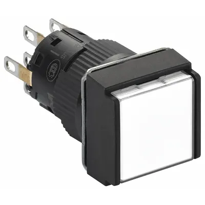 SCHNEIDER Illuminated Push Button: Illuminated, Flush Profile, Non-Metallic, 16 mm - Illuminated Flush-Mount Push Buttons