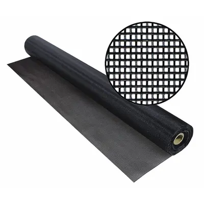 PHIFER Replacement Screen: Polyester, Black, 17 x 13 Mesh Size, 5 ft Wd, 50 ft Lg - Polyester Door and Window Screen