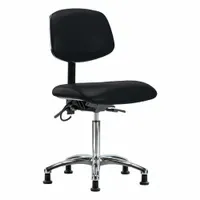 ESD Task Chair: Vinyl, Armless, Ht Range 21 1/2 in to 29 in, 18 1/2 in Seat Wd, 17 in Seat Dp, Black (MPN BR-ESD-VMBCH-CR-T1-A0-NF-EG-ESDBLK)