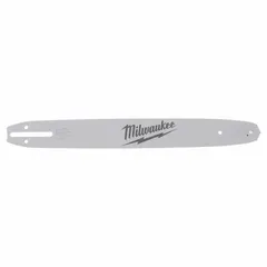 This MILWAUKEE guide bar is a 16-inch replacement bar for Milwaukee chain saws. It features a 3/8-inch pitch, 0.04-inch gauge, and 56 drive links. Designed to guide the saw chain during cutting operations in construction, demolition, and tree service.