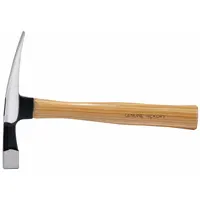Bricklayer Hammer: 11 in Overall Lg, Wood Handle, Perpendicular, 23 mm Face Dia, 7 1/8 in Blade Lg
