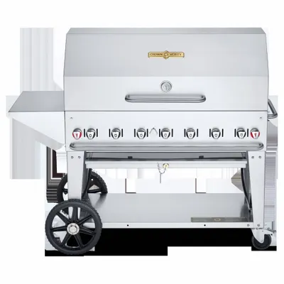 CROWN VERITY Propane Grill: Propane, 7 Burners, 114,000 BtuH Heating Capacity, 37 in Overall Ht - Wheeled Grills