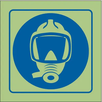 IMO (International Maritime Organization) Safety Sign: Vinyl, Adhesive Sign Mounting - Square Breathing Apparatus Symbol Signs