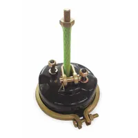 Type 24 service spring chamber for air brake systems. Constructed from steel with a black powder finish for corrosion resistance. Applies and releases spring force in pneumatic braking applications on heavy-duty vehicles and industrial machinery