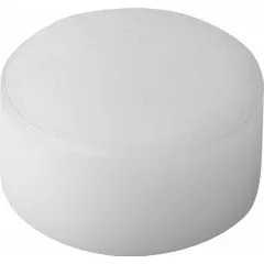 This rear-mount insert features a smooth flat face and is made from acetal, providing a low-friction bearing surface for locating or clamping workpieces in jigs, fixtures, and assembly tooling. It is designed for press-fit installation into a counterbored hole. The acetal body resists wear and corrosion, making it suitable for automated production lines and manual workstations.