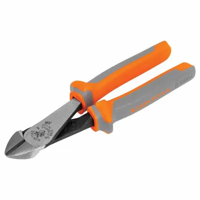 KLEIN TOOLS Insulated Diagonal Cutter Pliers: Insulated, Std, Oval, 3/4 in Jaw Lg, 1 1/4 in Jaw Wd - Standard-Cut Insulated Diagonal-Cutting Pliers