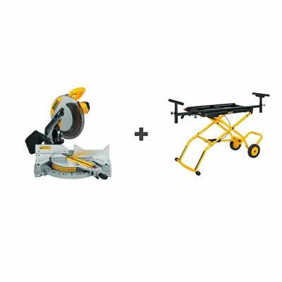 DEWALT Miter Saw Kit: Not Sliding, 8 in Max. Cut Wd @ 0 Deg. Miter, 50°to 50° - 12 in Corded Miter Saws