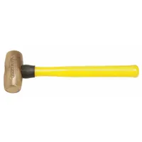 Bronze Mallet: Fiberglass Handle, Textured Grip, 4 lb Head Wt, 1 1/2 in Dia, 4 in Head Lg (MPN AM4BZFG)