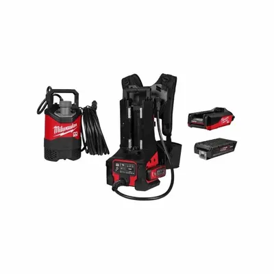 MILWAUKEE Cordless Transfer Pump Kit: 82 gpm Max. Flow Rate, 2 in Male NPT, 2 in Male - Submersible Cordless Dewatering Pumps