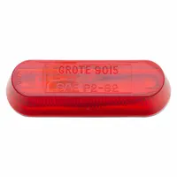 GROTE Clearance Marker Lamp: Clearance Light, Incandescent, Oval, Red, Channel/Rail, Blunt Cut Wires (MPN 45252)
