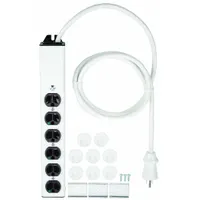 WIREMOLD Outlet Strip: 6 Outlets, 6 ft Cord Lg, 15 A Current, UL 60601-1, White, 5-15P, 2 in Wd (MPN ULM6-6)