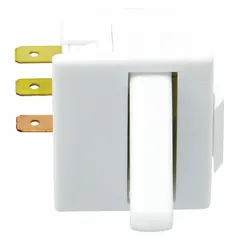 This light switch kit is a replacement component for refrigerators and freezers. It restores interior lighting function by replacing a faulty door-activated switch. The kit includes the necessary parts to complete the repair.