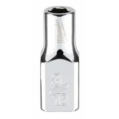 This 1/4 in drive, 3/16 in socket features a 6-point design and chrome finish. The anti-roll hex shape prevents the socket from rolling on sloped surfaces, aiding tool retention in confined spaces. Suitable for tightening or loosening fasteners in automotive, maintenance, and assembly tasks.