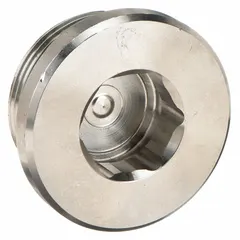 316L stainless steel plug with 1 1/2 in BSPP threading, rated for maximum operating pressure of 630 bar and length of 29/32 in. Used to seal ports in high-pressure hydraulic systems, commonly applied in industrial machinery, mobile equipment, and fluid power circuits.