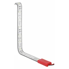LED flexible strip light with flat profile, white light output, and 1,050 lm maximum brightness. Operates on 12.8V DC and features wire leads for electrical connection. Rated IP68 for dust and water ingress protection. Suitable for surface mounting in task, accent, or under-cabinet lighting applications in industrial, marine, and commercial environments.