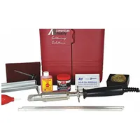 AMERICAN BEAUTY Soldering Kit: 300 W, 1,050°F, Chisel Tip, 0.9 in Tip Wd, Soldering Iron Kit (MPN PSK300-PB)