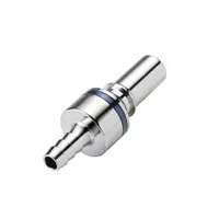 Quick Connection Coupling: Straight, 1/4 in ID Size, Cool Blue, Barbed/Quick Disconnect, Brass (MPN LQ4D22004BLU)