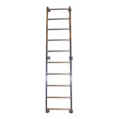 Single-section assembled fixed ladder with 10 rungs, 21.1 in overall width, and 300 lb load capacity. Constructed of aluminum for corrosion resistance. Suitable for permanent installation providing vertical access in industrial, commercial, and utility environments.