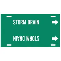 Pipe Marker: Storm Drain, Green, White, Fits 10 to 15 in Pipe O.D., 1 Pipe Markers, With Arrows (MPN 4132-H)