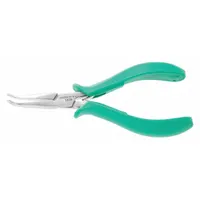Bent Long Nose Plier: ESD-Safe, 1/2 in Max Jaw Opening, 5 3/4 in Overall Lg, 1 3/8 in Jaw Lg, Smooth (MPN 2829)