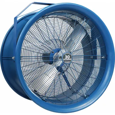PATTERSON Mounted Fan: 30 in Blade Dia, 208 to 230/460V AC, 1 hp Motor HP - High-Velocity Industrial Wall-Mount Fans