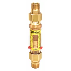 The HEDLAND H625-007-R is an inline variable area flowmeter for water with a scale display. It measures flow in liters with +/-5% accuracy and features Buna-N seals and O-rings. Universal mounting orientation allows installation in various positions. Suitable for monitoring flow in water systems, cooling circuits, and process lines.