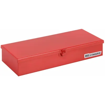 WESTWARD Steel Socket Storage Box, Red, Hinged Lid, 1 Compartment - Steel Socket Storage Boxes