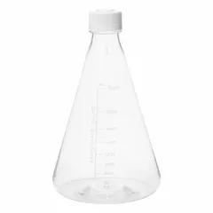 Plastic Erlenmeyer Flask, Polycarbonate, 2,000 mL, Sterile