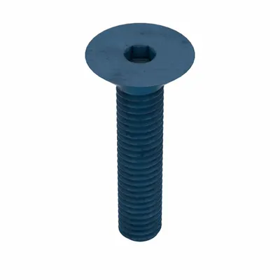 METRIC BLUE Socket Flat Head Screw: M6x1.00 Thread Size, 30 mm Lg, Flat, Blue Phosphate - Flat Head Socket Cap Screws