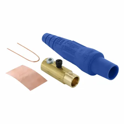 LEVITON Single Pole Inline: Female, Blue, 600V AC/600V DC, 400 A, Single Set Screw Termination - Plugs with Set Screw Terminations