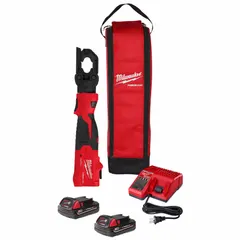 This 18 V cordless crimper features a C-Head design that accepts W dies, with a maximum copper capacity of 600 kcmil. It is used for crimping copper lugs from 8 AWG to 600 kcmil in electrical utility, industrial, and contractor applications. The kit includes a charger and is ONE-KEY enabled.