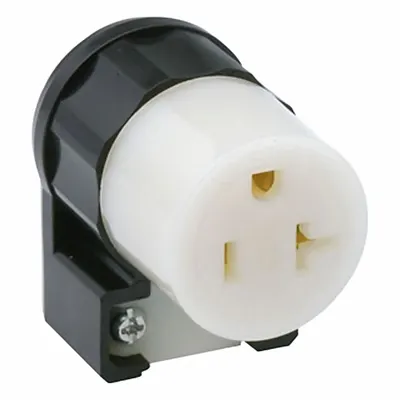 LEVITON Straight Blade Connector: 5-20R, 125V AC, 20 A, 2 Pole, 3 Wire, Black/White (MPN 5369-CA) - General Purpose Connectors