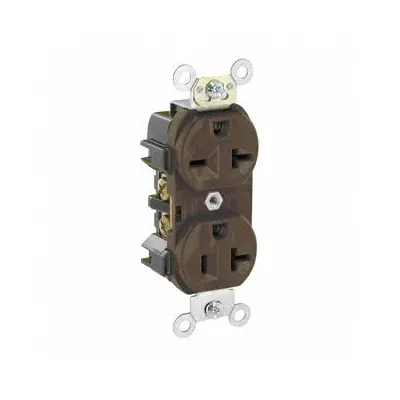 LEVITON Plugs and Receptacles: Duplex, 5-20, Brown, 125/250V AC, 20 A, 2 Pole / 3 Wire (MPN 5844) - General Purpose Receptacles