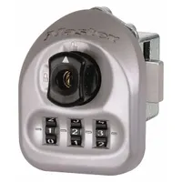 MASTER LOCK Locker Lock: Silver, Left, 1/4 in Mounting Hole Dia., 19/64 in Latch Bolt Projection (MPN 3631-02)