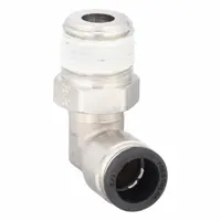 PARKER Push-Fit Elbow Fitting: 1/2 in OD x 1/2 in Pipe Size, Push-to-Connect x MNPTF, Brass, Silver (MPN W169PLP-8-8)