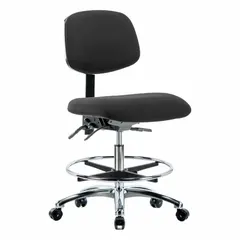 ESD Task Chair: Fabric, Armless, 21 1/2" to 29" Height, 18 1/2" Seat Width, 17" Seat Depth