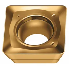 Square indexable milling insert for face and shoulder milling operations on steel, stainless steel, and cast iron. Features a 12.7 mm inscribed circle, 4.76 mm thickness, and 0.8 mm corner radius. The A57 grade provides wear resistance for medium-duty machining in industrial manufacturing.