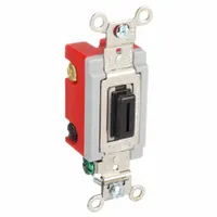 HUBBELL Wall Switch: Locking Switch, 4-Way, Maintained, Black, 120/277V AC, 20 A (MPN HBL1224L)