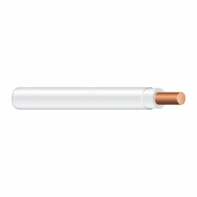 SOUTHWIRE Wire: Copper, 10 AWG, 1 Conductors, Solid, White, 1,250 ft Lg - Copper THHN/THWN Building Wires