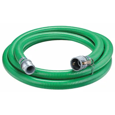 CONTINENTAL Water Suction and Discharge Hose: 2 in Hose Inside Dia., 79 psi, Green - PVC Water Suction & Discharge Hose Assemblies with Rigid PVC Helix Reinforcement