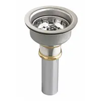 ZURN Strainer: Stainless Steel, Chrome, 4 1/8 in Overall Ht, 4 3/8 in Overall Dia, Drop-In (MPN ZSS3000W-SS)