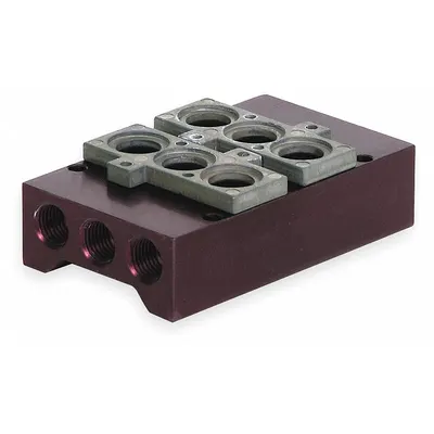 NUMATICS Aventics L1 Manifold Assembly, 2 Valve Ports, 1/4 in, 206-1749 - Aventics L1 Manifolds & Bases